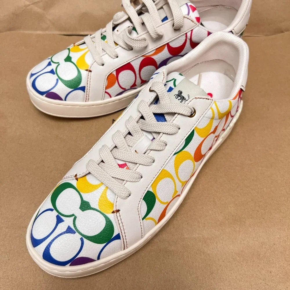 Clip Low Top Sneaker In Rainbow Signature Canvas coach  CI898 - Picture 5 of 6